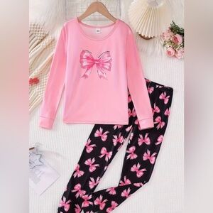 NWT girls size 8 Pink Bow Kids Pajamas Set